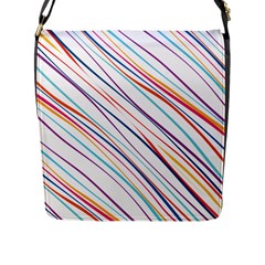 Beautiful Stripes Flap Closure Messenger Bag (L)