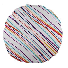 Beautiful Stripes Large 18  Premium Flano Round Cushions by designsbymallika