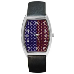 Baatik Print Barrel Style Metal Watch by designsbymallika