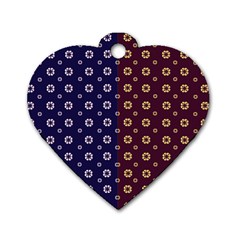 Baatik Print Dog Tag Heart (two Sides) by designsbymallika