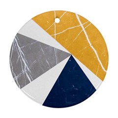 Abstrait Triangles Jaune/bleu/gris Ornament (round)