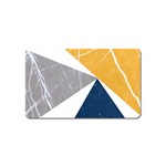 Abstrait triangles Jaune/Bleu/Gris Magnet (Name Card) Front