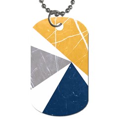 Abstrait Triangles Jaune/bleu/gris Dog Tag (two Sides) by kcreatif