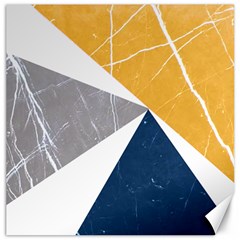 Abstrait Triangles Jaune/bleu/gris Canvas 12  X 12  by kcreatif