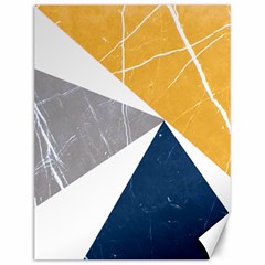 Abstrait Triangles Jaune/bleu/gris Canvas 12  X 16  by kcreatif