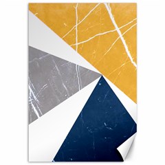 Abstrait Triangles Jaune/bleu/gris Canvas 12  X 18  by kcreatif