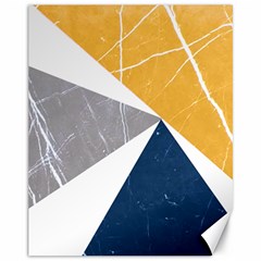 Abstrait Triangles Jaune/bleu/gris Canvas 11  X 14  by kcreatif