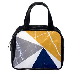 Abstrait Triangles Jaune/bleu/gris Classic Handbag (one Side) by kcreatif