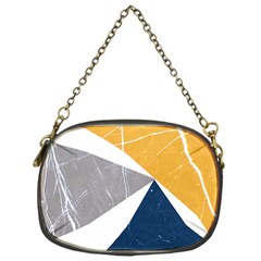 Abstrait Triangles Jaune/bleu/gris Chain Purse (one Side) by kcreatif