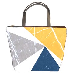 Abstrait Triangles Jaune/bleu/gris Bucket Bag by kcreatif