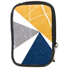 Abstrait Triangles Jaune/bleu/gris Compact Camera Leather Case by kcreatif