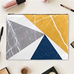 Abstrait triangles Jaune/Bleu/Gris Cosmetic Bag (XL) Front