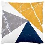 Abstrait triangles Jaune/Bleu/Gris Large Cushion Case (Two Sides) Front