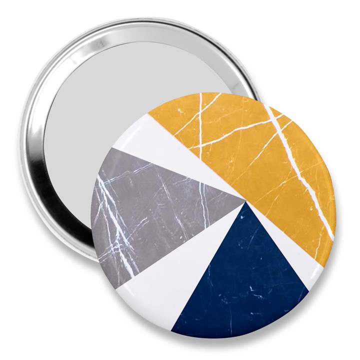 Abstrait triangles Jaune/Bleu/Gris 3  Handbag Mirrors