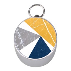 Abstrait Triangles Jaune/bleu/gris Mini Silver Compasses by kcreatif