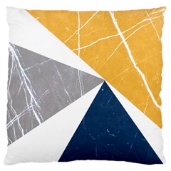 Abstrait Triangles Jaune/bleu/gris Standard Flano Cushion Case (one Side) by kcreatif