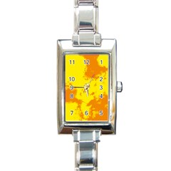 Textureorangejaune Rectangle Italian Charm Watch by kcreatif