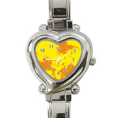 Textureorangejaune Heart Italian Charm Watch by kcreatif