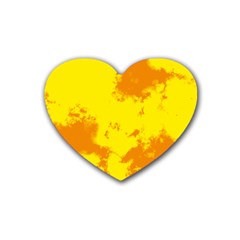 Textureorangejaune Heart Coaster (4 Pack)  by kcreatif