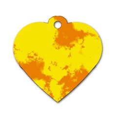 Textureorangejaune Dog Tag Heart (one Side) by kcreatif