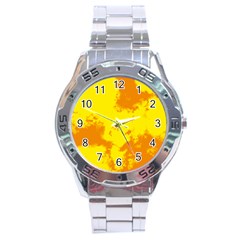 Textureorangejaune Stainless Steel Analogue Watch by kcreatif