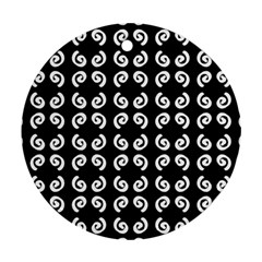 Abstrait Spirale Blanc/noir Ornament (round) by kcreatif