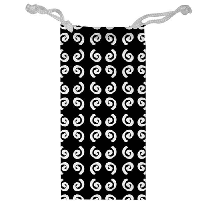 Abstrait spirale blanc/noir Jewelry Bag