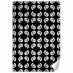 Abstrait Spirale Blanc/noir Canvas 20  X 30  by kcreatif