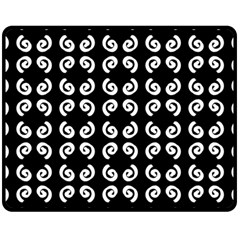 Abstrait Spirale Blanc/noir Double Sided Fleece Blanket (medium)  by kcreatif