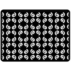 Abstrait Spirale Blanc/noir Double Sided Fleece Blanket (large)  by kcreatif