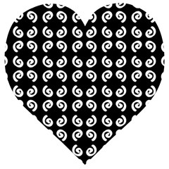 Abstrait Spirale Blanc/noir Wooden Puzzle Heart by kcreatif