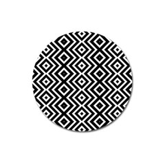 Patternformesgeometriquesnoir5 Magnet 3  (round) by kcreatif