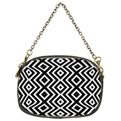 Patternformesgeometriquesnoir5 Chain Purse (one Side) by kcreatif