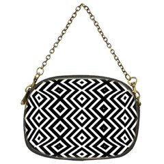 Patternformesgeometriquesnoir5 Chain Purse (two Sides) by kcreatif