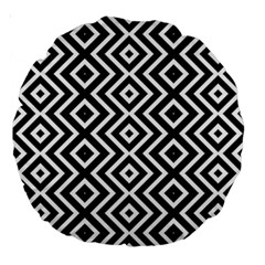 Patternformesgeometriquesnoir5 Large 18  Premium Round Cushions by kcreatif