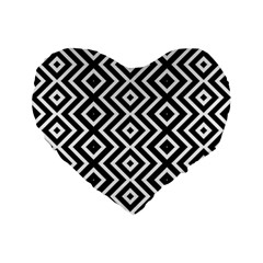 Patternformesgeometriquesnoir5 Standard 16  Premium Heart Shape Cushions