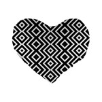 Patternformesgeometriquesnoir5 Standard 16  Premium Heart Shape Cushions Front