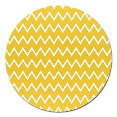 Chevroncolorsblancjaune76 Magnet 5  (round) by kcreatif