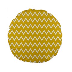 Chevroncolorsblancjaune76 Standard 15  Premium Flano Round Cushions by kcreatif