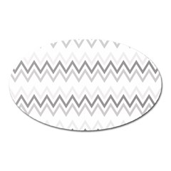 Chevrons Gris/blanc Oval Magnet by kcreatif