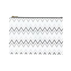 Chevrons Gris/blanc Cosmetic Bag (large)