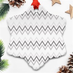 Chevrons Gris/blanc Snowflake Ornament (two Sides) by kcreatif