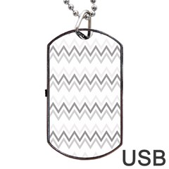 Chevrons Gris/blanc Dog Tag Usb Flash (one Side) by kcreatif