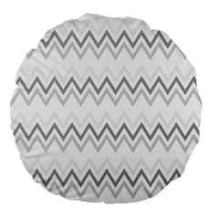 Chevrons Gris/blanc Large 18  Premium Round Cushions by kcreatif