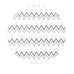 Chevrons Gris/blanc Mini Round Pill Box