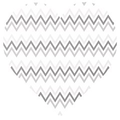 Chevrons Gris/blanc Wooden Puzzle Heart by kcreatif