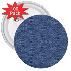 Denimeffetcolorbleu65 3  Buttons (100 Pack)  by kcreatif