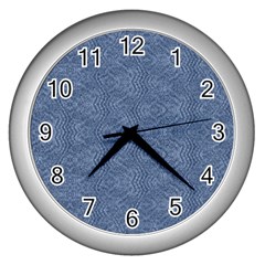 Denimeffetcolorbleu65 Wall Clock (silver) by kcreatif