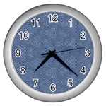 Denimeffetcolorbleu65 Wall Clock (Silver) Front