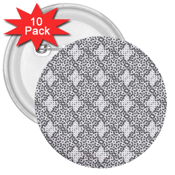 Patternformes1grise 3  Buttons (10 pack) 